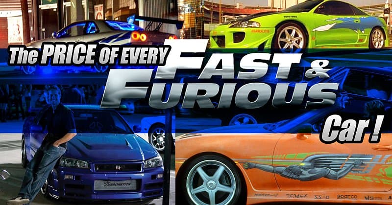 The Prices Of fast and furious cars!