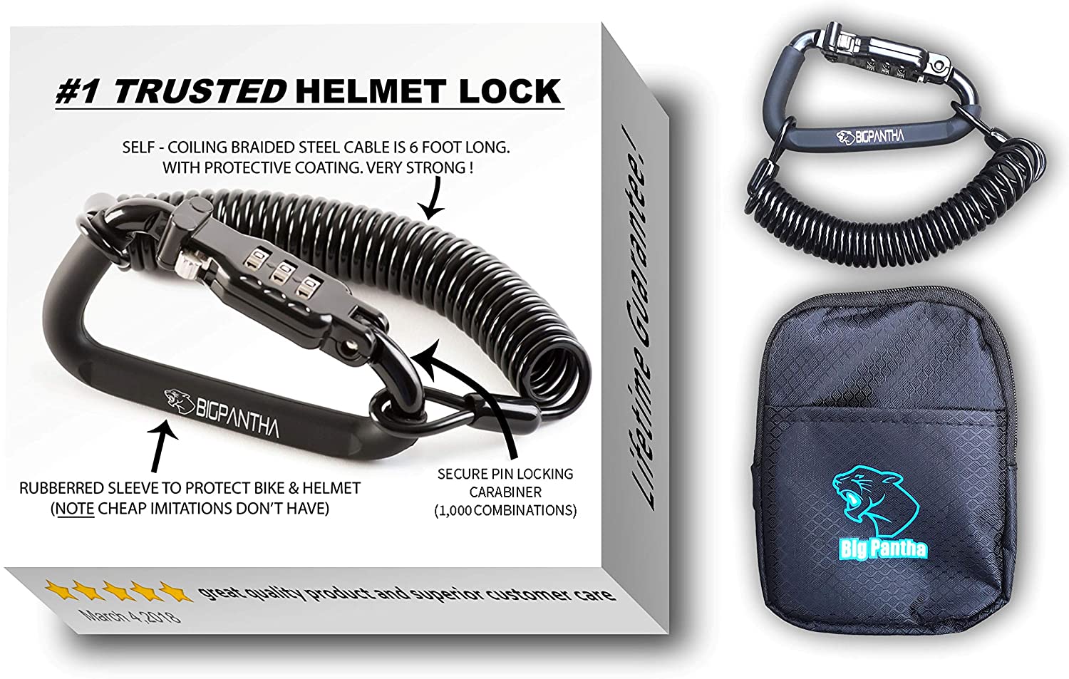 motorcycle helmet lock and cable